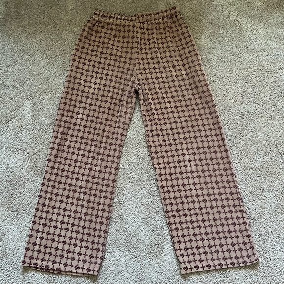 iets frans Monogram velour wide leg track pant | size Large - Picture 2 of 6